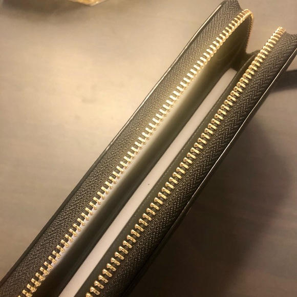 NWT rare vintage Kate Spade large wristlet wallet in 100% black leather - Picture 5 of 10